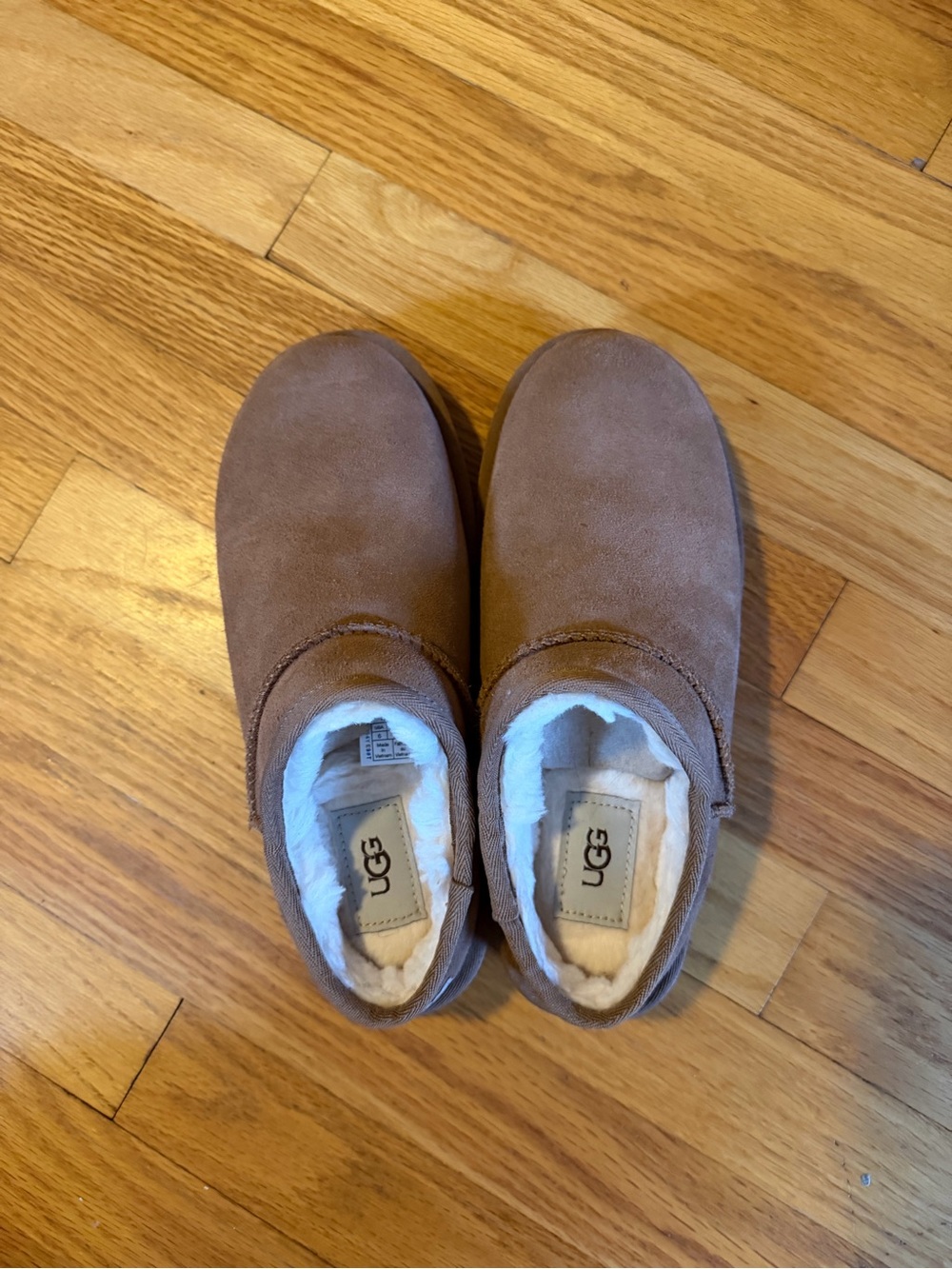 UGG Slip-On Shearling Lined Slippers — Chestnut Brown